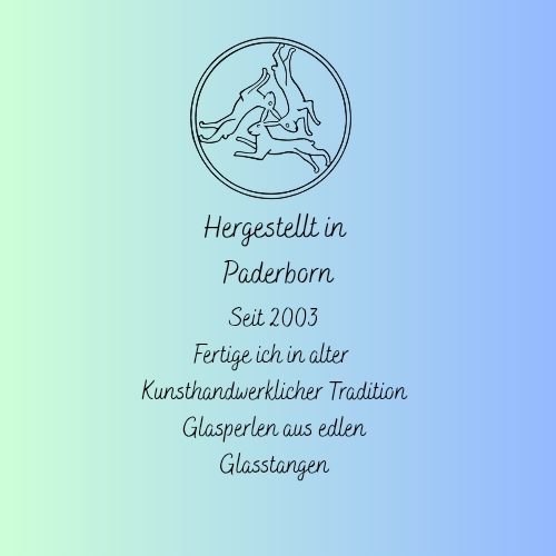 Text mit Dreihasenlogo der Stadt Paderborn: "Hergestellt in Paderborn, seit 2003, Tradition und edles Glas."